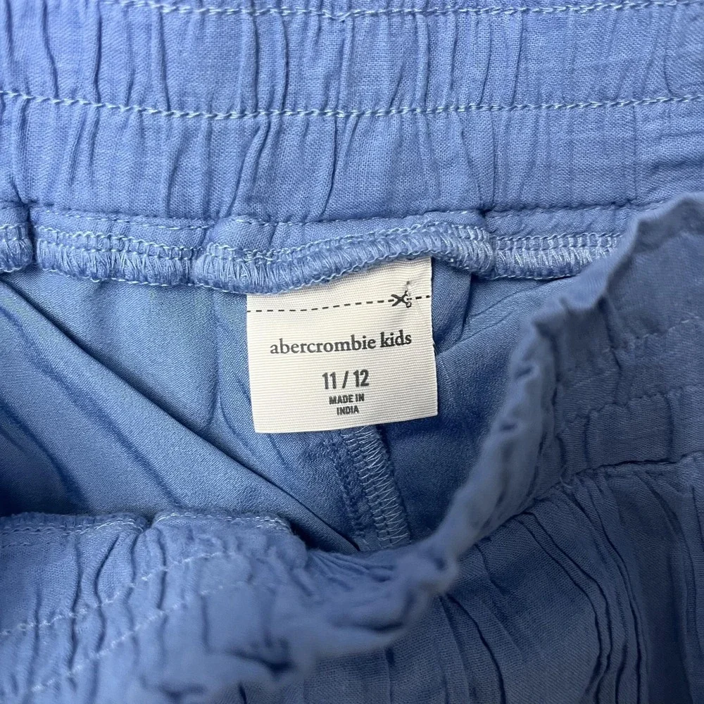 Abercrombie Kids Skirt Girls 11/12 Blue Peasant Tiered Ruffle Lace‎ Trim Casual